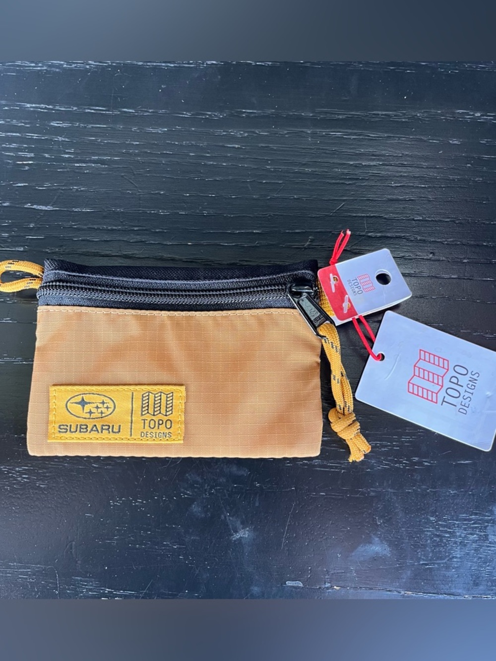 TOPO Designs X Subaru Nylon Canvas Mini Zip Wallet Pouch 3.5x5 NWT
